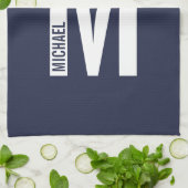 Moderne persoonlijke badmonogram en naam theedoek (Gevouwen)