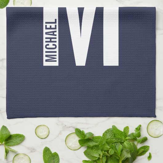 Moderne persoonlijke badmonogram en naam theedoek (Gevouwen)