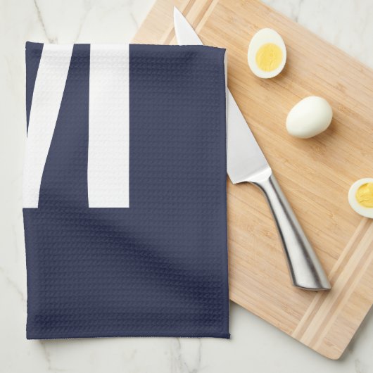 Moderne persoonlijke badmonogram en naam theedoek (Quarter Fold)