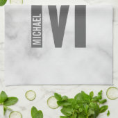 Moderne persoonlijke badmonogram en naam theedoek (Gevouwen)