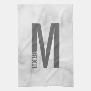 Moderne persoonlijke badmonogram en naam theedoek