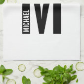 Moderne persoonlijke badmonogram en naam theedoek (Gevouwen)