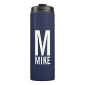 Moderne persoonlijke badmonogram en naam thermosbeker (Voorkant)