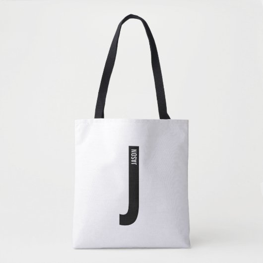 Moderne persoonlijke badmonogram en naam tote bag (Voorkant)