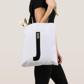 Moderne persoonlijke badmonogram en naam tote bag (Dichtbij)
