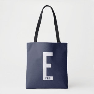 Moderne persoonlijke badmonogram en naam tote bag