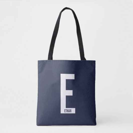 Moderne persoonlijke badmonogram en naam tote bag (Voorkant)