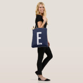 Moderne persoonlijke badmonogram en naam tote bag (Op model)