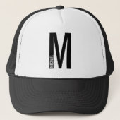 Moderne persoonlijke badmonogram en naam trucker pet (Voorkant)