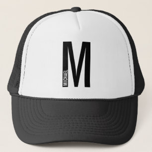 Moderne persoonlijke badmonogram en naam trucker pet