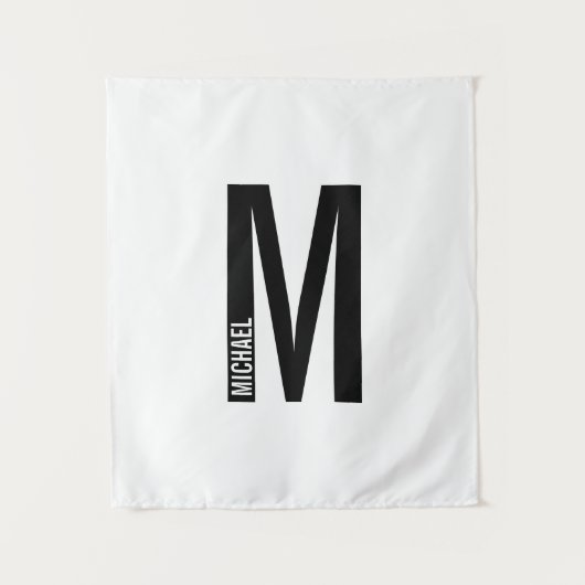 Moderne persoonlijke badmonogram en naam wandkleed (Voorkant)