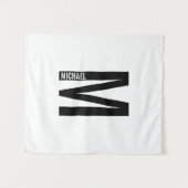 Moderne persoonlijke badmonogram en naam wandkleed (Voorkant (horizontaal))