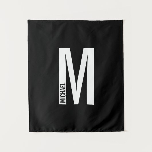 Moderne persoonlijke badmonogram en naam wandkleed (Voorkant)