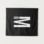 Moderne persoonlijke badmonogram en naam wandkleed (Voorkant (horizontaal))