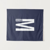 Moderne persoonlijke badmonogram en naam wandkleed (Voorkant (horizontaal))