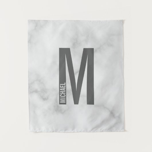 Moderne persoonlijke badmonogram en naam wandkleed (Voorkant)