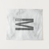 Moderne persoonlijke badmonogram en naam wandkleed (Voorkant (horizontaal))