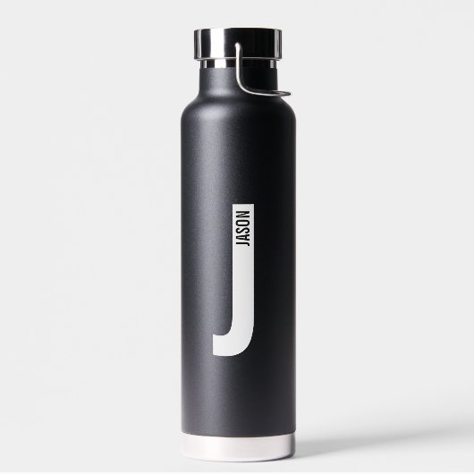 Moderne persoonlijke badmonogram en naam waterfles (Links)