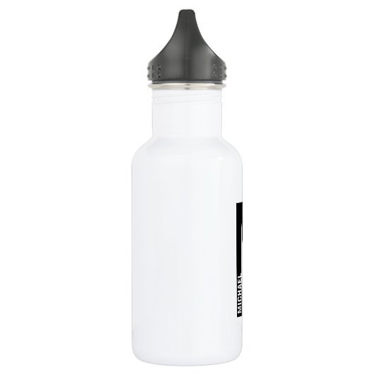 Moderne persoonlijke badmonogram en naam waterfles (Links)