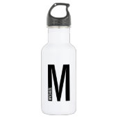 Moderne persoonlijke badmonogram en naam waterfles  (Voorkant)