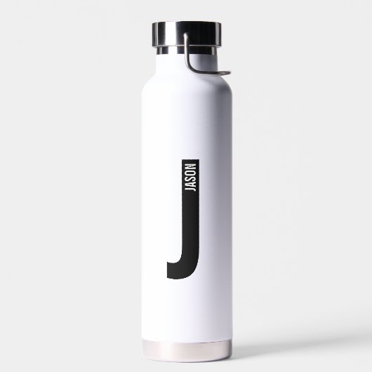 Moderne persoonlijke badmonogram en naam waterfles (Links)