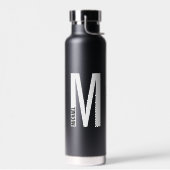 Moderne persoonlijke badmonogram en naam waterfles (Links)