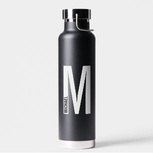 Moderne persoonlijke badmonogram en naam waterfles