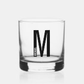 Moderne persoonlijke badmonogram en naam whisky glas (Voorkant)