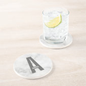 Moderne persoonlijke badmonogram en naam zandsteen onderzetter (Zijkant)