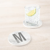 Moderne persoonlijke badmonogram en naam zandsteen onderzetter (Zijkant)