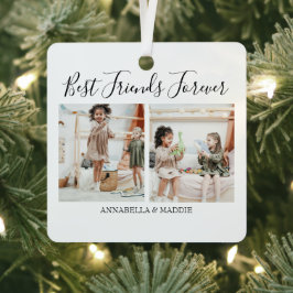 Moderne persoonlijke beste vrienden voor altijd |  metalen ornament