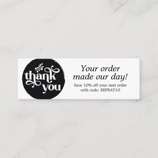 Moderne persoonlijke bestelbon - Hartelijk dank ka Mini Visitekaartje (Voorkant)