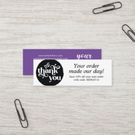 Moderne persoonlijke bestelbon - Hartelijk dank ka Mini Visitekaartje