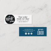 Moderne persoonlijke bestelbon - Hartelijk dank ka Mini Visitekaartje (Voorkant / Achterkant)