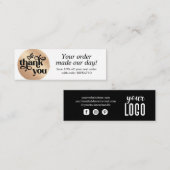 Moderne persoonlijke bestelbon - Hartelijk dank Mini Visitekaartje (Voorkant / Achterkant)