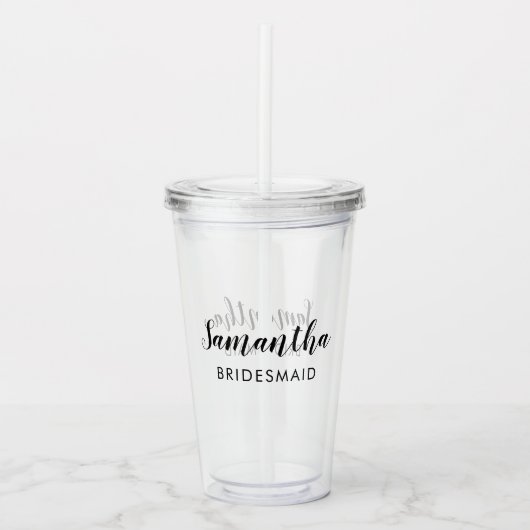 Moderne persoonlijke bridesmaid acryl drinkbeker (Voorkant)
