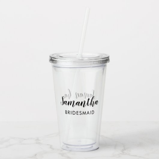 Moderne persoonlijke bridesmaid acryl drinkbeker (Achterkant)