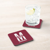 Moderne Persoonlijke Bruidsjonker Monogram en Naam Bier Onderzetter (Rechterzijde)