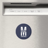 Moderne Persoonlijke Bruidsjonker Monogram en Naam Magneet (Insitu (Vaatwasser))
