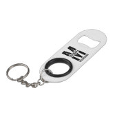Moderne Persoonlijke Bruidsjonker Monogram en Naam Mini Flessenopener (Voorkant Gekanteld)