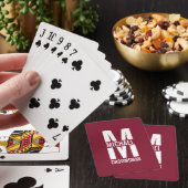 Moderne Persoonlijke Bruidsjonker Monogram en Naam Pokerkaarten (Insitu)