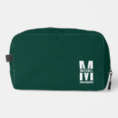 Moderne Persoonlijke Bruidsjonker Monogram en Naam Toilettasje (Voorkant)
