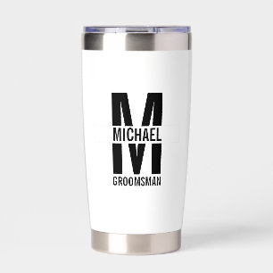 Moderne Persoonlijke Bruidsjonkers Monogram en Naa Geïsoleerde Drinkbeker