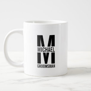 Moderne Persoonlijke Bruidsjonkers Monogram en Naa Grote Koffiekop
