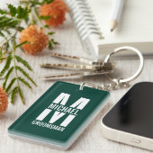 Moderne Persoonlijke Bruidsjonkers Monogram en Naa Sleutelhanger (Voorkant Rechts)