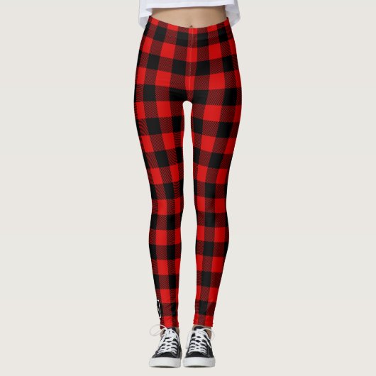 Moderne persoonlijke buffelcheque leggings (Voorkant)