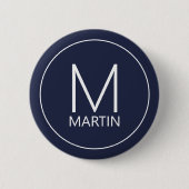 Moderne persoonlijke Button voor monogram en naam (Voorkant)