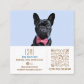 Moderne persoonlijke dubbelfoto QR Esmé Vierkante Visitekaartje (Achterkant)