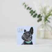 Moderne persoonlijke dubbelfoto QR Esmé Vierkante Visitekaartje (Staand voorkant)