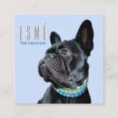 Moderne persoonlijke dubbelfoto QR Esmé Vierkante Visitekaartje (Voorkant)